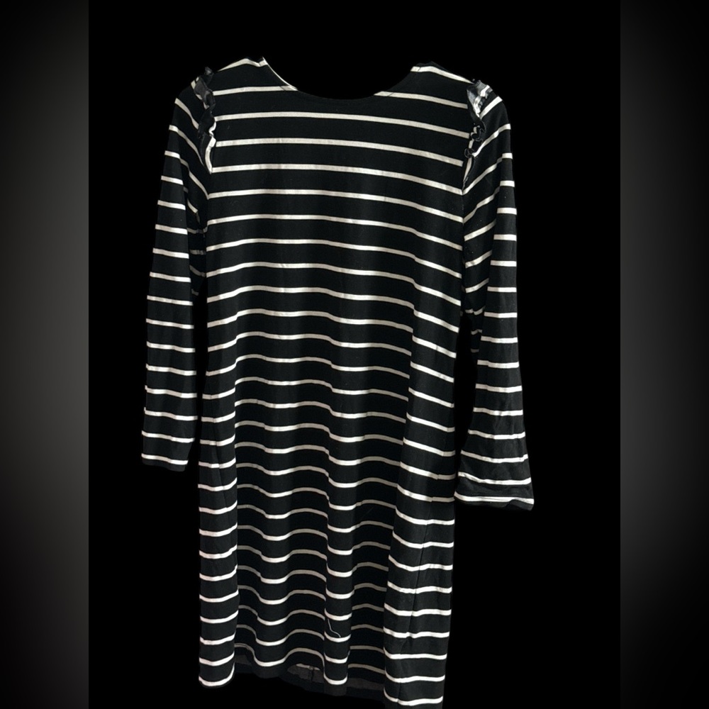 Old Navy Striped Long Sleeve Dress - Black and White